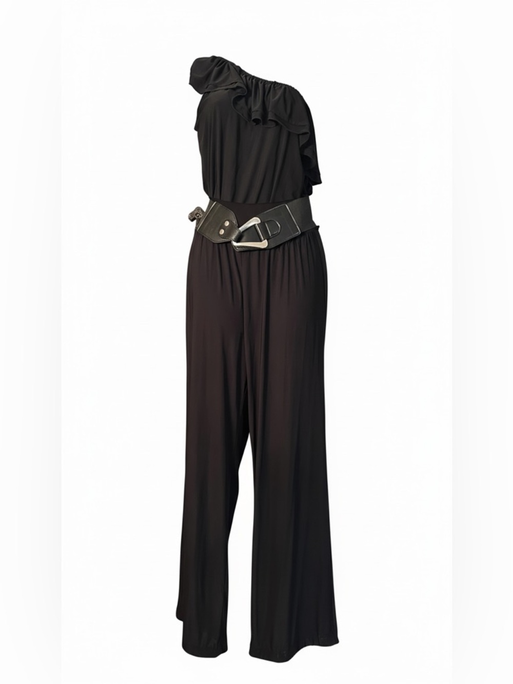 Elegant Black One-Shoulder Jumpsuit - Picture 5 of 5